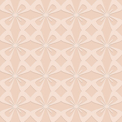 Beige seamless pattern, monochrome arabesque ornate arabic background for design and decoration, vector illustration