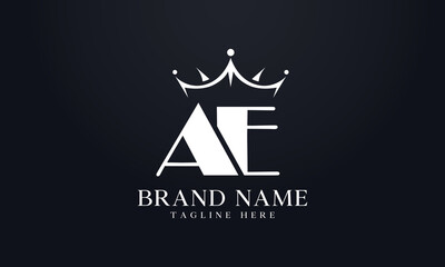 King crown logo design vector and extra bold queen symbol
