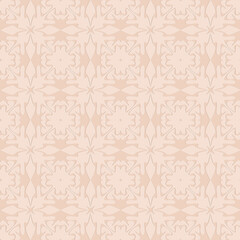 Beige seamless pattern, monochrome arabesque ornate arabic vector illustration