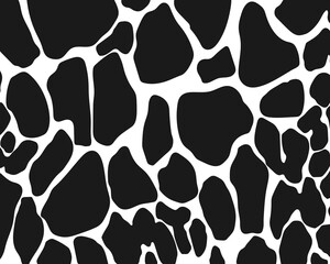 Vector black giraffe print pattern animal seamless.	