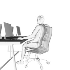 3d rendered medically accurate illustration of an office worker