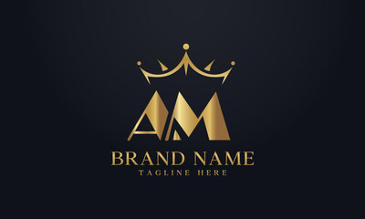 King crown logo design vector and extra bold queen symbol