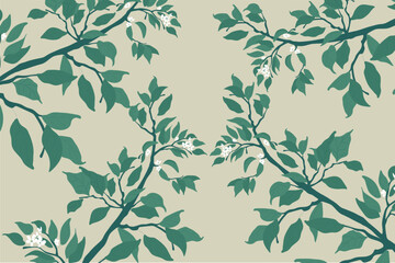 seamless flower pattern on green background
