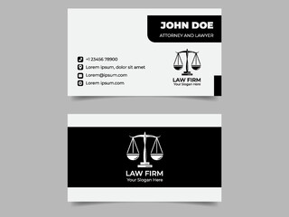 Monochrome Law Firm Business Card Template