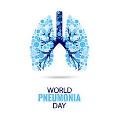 Vector Illustration of World Pneumonia Day.
 - obrazy, fototapety, plakaty