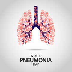 Vector Illustration of World Pneumonia Day.
 - obrazy, fototapety, plakaty
