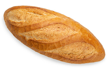 Freshly baked Delicious baguette bread isolated on white background, baguette bread on white With work path.