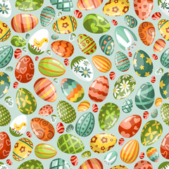 easter eggs pattern. religion holiday celebration symbols. Vector eggs seamless background