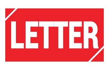 LETTER text written on red stamp sign.