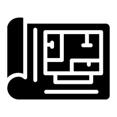 House plan glyph icon