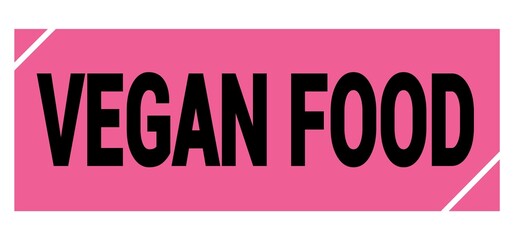 VEGAN FOOD text on pink-black grungy stamp sign.