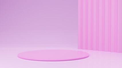 pinky podium and background for cosmetic and products presentation 3d render