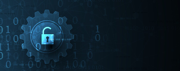 Cyber security and information or network protection. Future technology web services for business and internet project