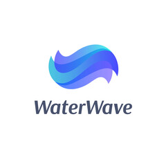 Fototapeta na wymiar Vector logo design template. Water Wave. Clean water. 