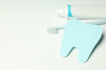 Concept of tooth treatment and dental care, space for text