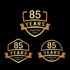 Obraz premium 85 years anniversary celebration logotype. 85th anniversary logo collection. Set of anniversary design template. Vector illustration. 