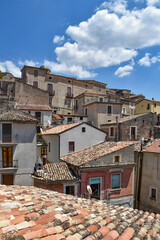 Panoramic view of Morano Calabro, a mountain village in Calabria, Italy.