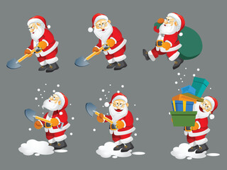 santa claus with Shovel