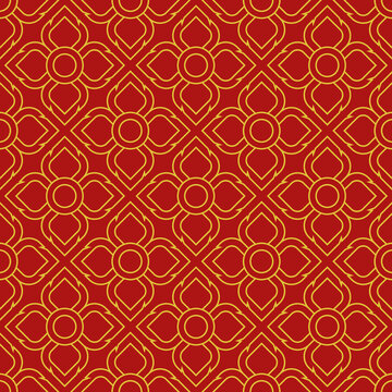 Thai flower pattern background. Thai folk art pattern - flower shape.
