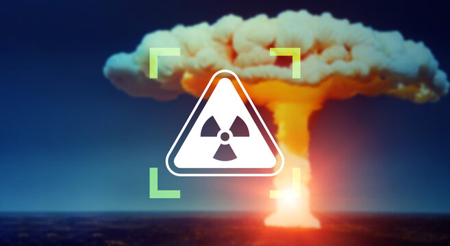 threat of nuclear attack. radiation icon.