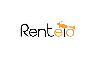 minimalist wordmark creative bike logo, motorcycle logo concept