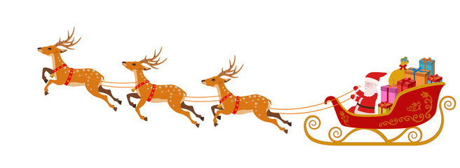 santa claus and rudolph the deer pulling a sleigh transparent background solid color 산타클로스 루돌프사슴 three base
