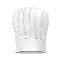Chef hat with realistic shadow isolated on transporent background. Cook cap tall baker toque headdress for kitchen staff.