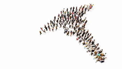 Concept or conceptual large gathering  of people forming the image of the caduceus as a medical symbol. A 3d illustration metaphor for emergency, ambulance, hospital, pharmacy, health and medicine