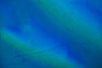 Shadow and light water caustic effect on blue concrete wall texture with roughness and irregularities. Abstract trendy nature concept background. Copy space for text overlay, poster mockup flat lay 