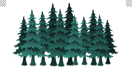 Christmas tree illustration set fir tree transparent background 크리스마스 트리 전나무 A fir tree in the deep forest