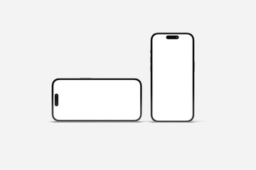 New realistic mobile phone smartphone mockup on white background