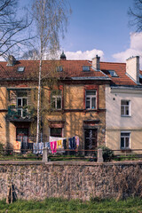 Drying laundry on the street of Vilnius