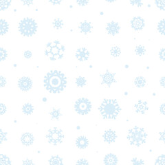 Naklejka premium Snowflakes Seamless Pattern, Christmas Background