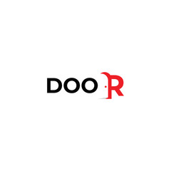 Door text modern Logo icon design. Vector graphic design template element.