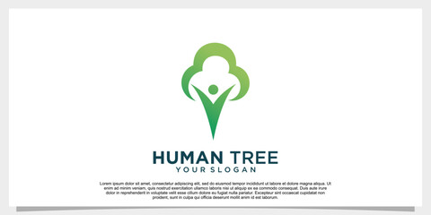 Human tree logo design unique concept Premium Vector Part 1