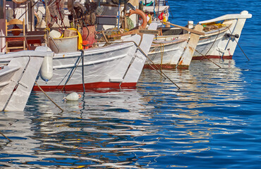 Fototapeta na wymiar Fischerboote, Abendstimmung, Griechenland