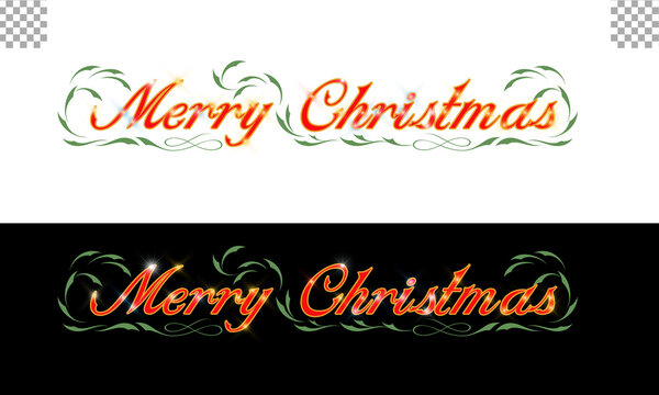 Merry Christmas logo design transparent background with green border