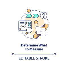 Determine what to measure concept icon. Define clear usability testing goal. Research abstract idea thin line illustration. Isolated outline drawing. Editable stroke. Arial, Myriad Pro-Bold fonts used