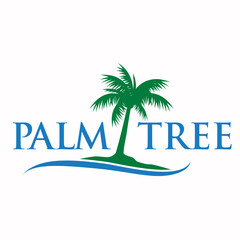 Palm tree logo design template vector illustration