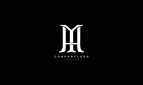 MHY YHM Abstract initial monogram letter alphabet logo design