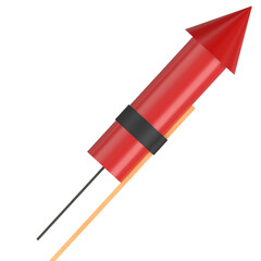 3d rendering illustration of a stylized firework rocket