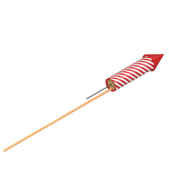 3d rendering illustration of a stylized firework rocket