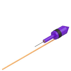 3d rendering illustration of a stylized firework rocket