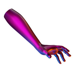 Obraz na płótnie Canvas png file of hand or arm 3d illustration rendering, body part with colorful