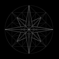 Set of sacred geometry. Vector Illustration isolated on white. Sacred geometry. Black lines on a white background.