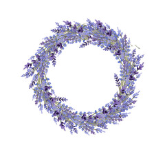 Watercolor lavender illustration for banner and poscard