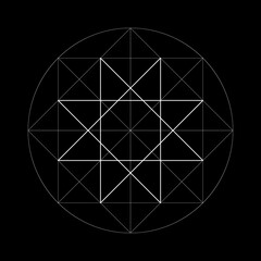 Set of sacred geometry. Vector Illustration isolated on white. Sacred geometry. Black lines on a white background. - obrazy, fototapety, plakaty