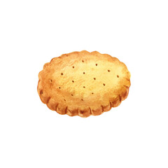 Watercolor illustration of sweet cookies hand painting
