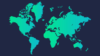 Fototapeta na wymiar World map color vector modern. Silhouette map.