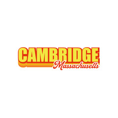 Vintage Retro Cambridge, Massachusetts City Names Design